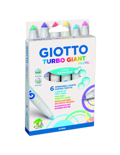 Pennarelli Giotto Turbo Giant Fluo. Scatola 6 colori - Giotto