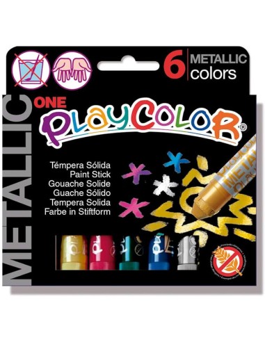 Playcolor metallic tempera solida 6 colori